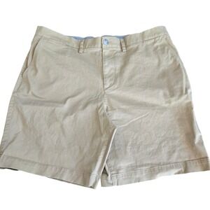 Lacoste Shorts Mens 38 Khaki Chino Flat Front Classic Preppy Casual Logo
